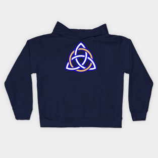 Scottish Blue Triquetra with Gold Ring Kids Hoodie